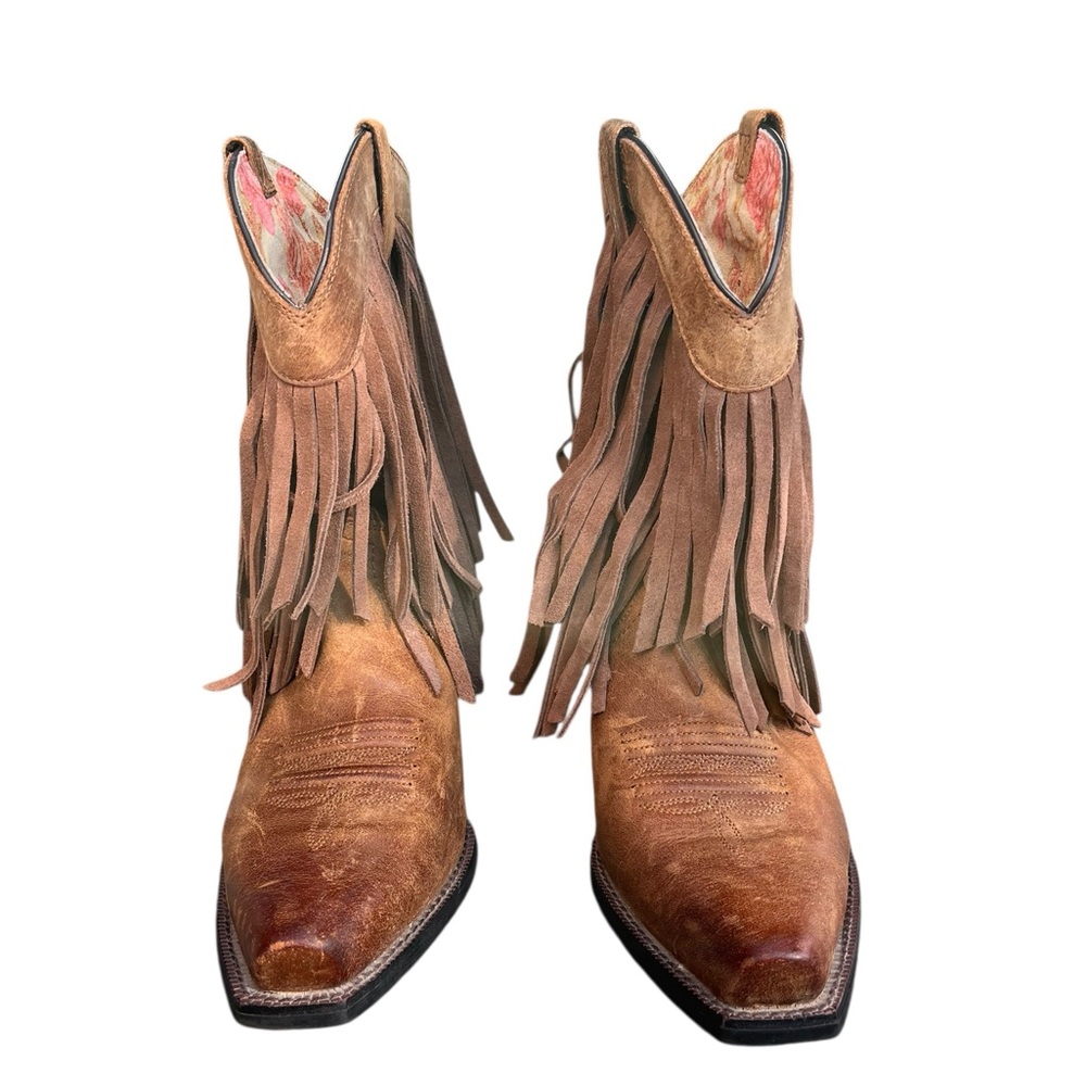 ARIAT Gold Rush Leather Fringe Cowboy Western Boot 8.5 B - Picture 5 of 10